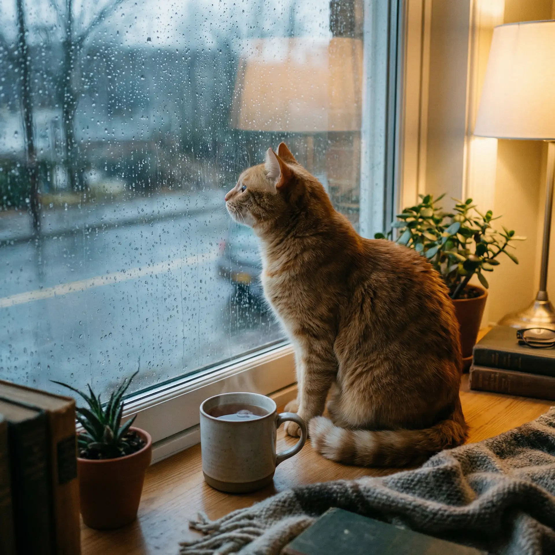 猫咪望着窗外的雨 - 调教校花